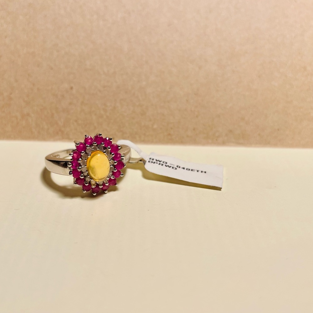 Real handcrafted gemstone ring Rthop ruby and wd. Handmade
